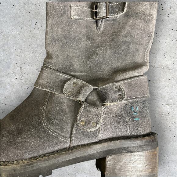 ROAN by Bed Stu Emerson Grey Suede Rust 7.5M Moto Motorcycle Soft - Picture 10 of 13